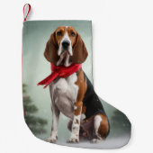Treining Walker Coonhound Hond in Sneeuw Kerstmis Kleine Kerstsok (Voorkant)