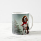 Treining Walker Coonhound Hond in Sneeuw Kerstmis Koffiemok (Voorkant rechts)