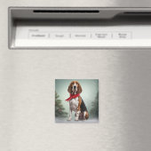 Treining Walker Coonhound Hond in Sneeuw Kerstmis Magneet (Insitu (Vaatwasser))