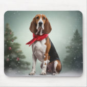 Treining Walker Coonhound Hond in Sneeuw Kerstmis Muismat (Voorkant)