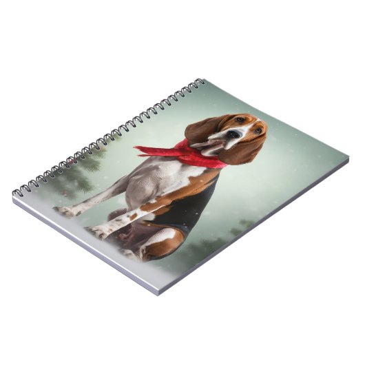 Treining Walker Coonhound Hond in Sneeuw Kerstmis Notitieboek (Linkerzijde)