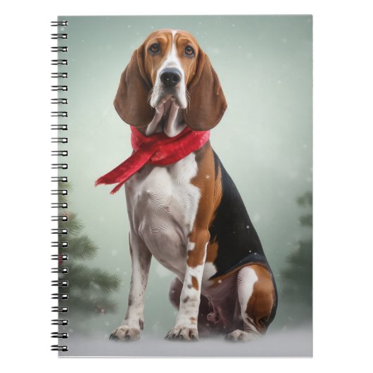 Treining Walker Coonhound Hond in Sneeuw Kerstmis Notitieboek (Voorkant)