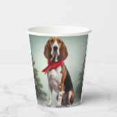 Treining Walker Coonhound Hond in Sneeuw Kerstmis Papieren Bekers (Achterkant)