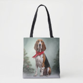 Treining Walker Coonhound Hond in Sneeuw Kerstmis Tote Bag (Voorkant)