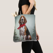 Treining Walker Coonhound Hond in Sneeuw Kerstmis Tote Bag (Dichtbij)