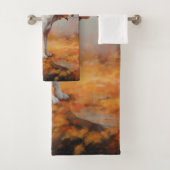 Treining Walker Coonhound in Herfstbladeren Herfst Bad Handdoek (Insitu)