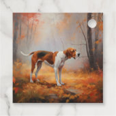 Treining Walker Coonhound in Herfstbladeren Herfst Bedankjes Labels (Achterkant)