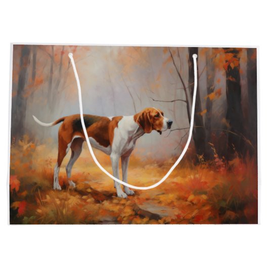 Treining Walker Coonhound in Herfstbladeren Herfst Groot Cadeauzakje (Achterkant)