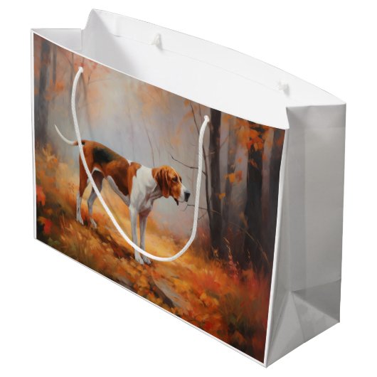 Treining Walker Coonhound in Herfstbladeren Herfst Groot Cadeauzakje (Achterkant Gekanteld)