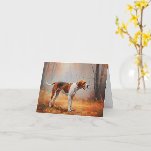 Treining Walker Coonhound in Herfstbladeren Herfst Kaart (Gele Bloem)