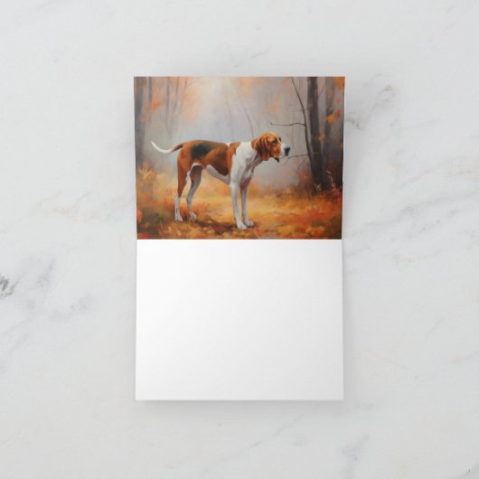 Treining Walker Coonhound in Herfstbladeren Herfst Kaart (Binnen)
