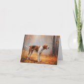 Treining Walker Coonhound in Herfstbladeren Herfst Kaart (Voorkant)