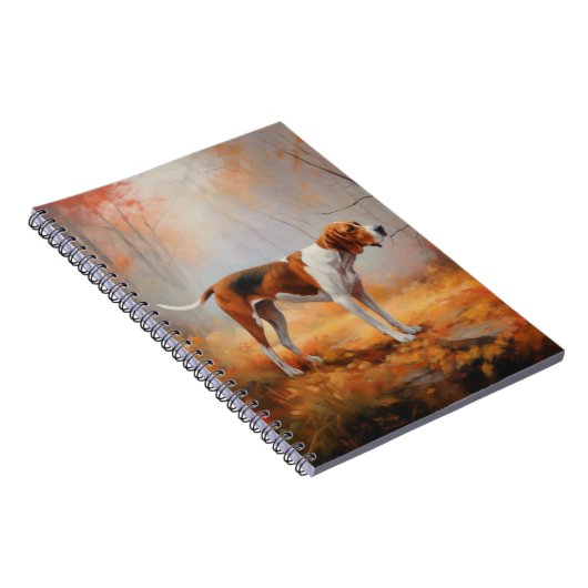 Treining Walker Coonhound in Herfstbladeren Herfst Notitieboek (Rechterzijde)