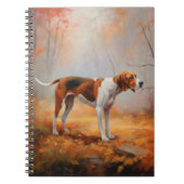 Treining Walker Coonhound in Herfstbladeren Herfst Notitieboek (Voorkant)