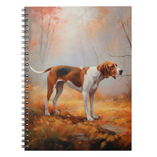 Treining Walker Coonhound in Herfstbladeren Herfst Notitieboek (Voorkant)