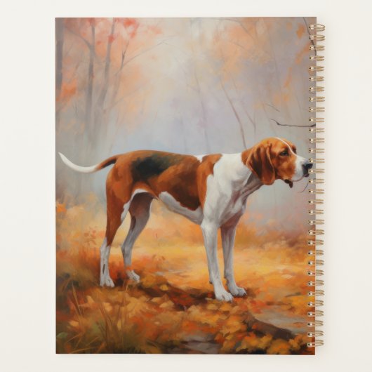 Treining Walker Coonhound in Herfstbladeren Herfst Planner (Achterkant)
