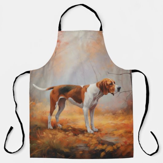 Treining Walker Coonhound in Herfstbladeren Herfst Schort (Voorkant)