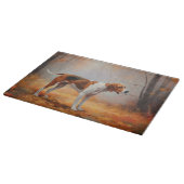 Treining Walker Coonhound in Herfstbladeren Herfst Snijplank (Hoek)