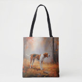 Treining Walker Coonhound in Herfstbladeren Herfst Tote Bag (Voorkant)