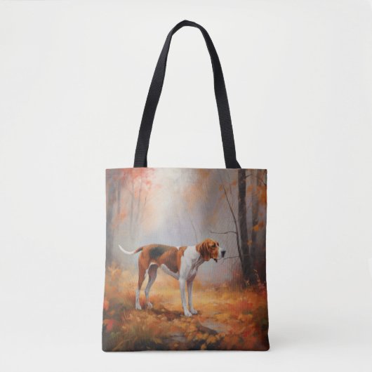 Treining Walker Coonhound in Herfstbladeren Herfst Tote Bag (Voorkant)
