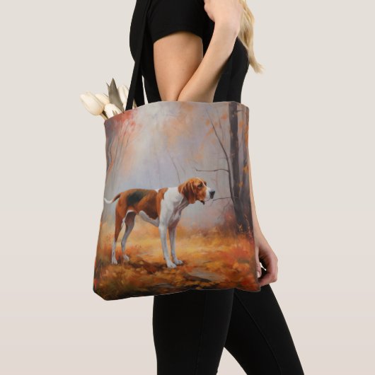 Treining Walker Coonhound in Herfstbladeren Herfst Tote Bag (Dichtbij)