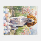 Treining Walker Coonhound met Paaseieren Vakantie Fleece Deken (Voorkant (Horizontaal))