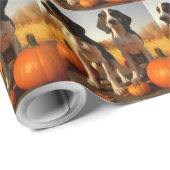 Treining Walker Coonhound Puppy Herfst Pompoen Cadeaupapier (Rol Hoek)