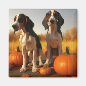 Treining Walker Coonhound Puppy Herfst Pompoen Magneet (Voorkant)