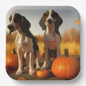 Treining Walker Coonhound Puppy Herfst Pompoen Papieren Bordje (Voorkant)