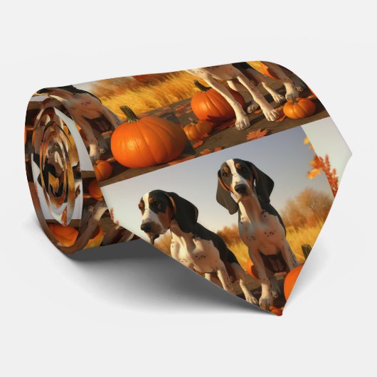 Treining Walker Coonhound Puppy Herfst Pompoen Stropdas (Opgerold)