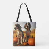Treining Walker Coonhound Puppy Herfst Pompoen Tote Bag (Achterkant)