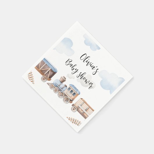 Treinjongen baby shower Party Decor, Chugga Chugga Servet (Hoek)