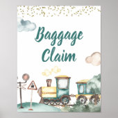 Treinjongen Verjaardagsbagage Claim Sign Poster (Voorkant)