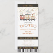 Treinkaartje 2e verjaardagsfeest uitnodiging (Voorkant)