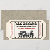 treinkaartje Birthday Kaart (Voorkant / Achterkant)