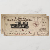 treinkaartje bruiloft uitnodiging (Voorkant / Achterkant)