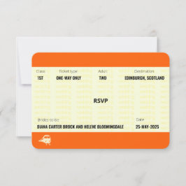 Treinkaartje geïnspireerd | LGBTQ+ Huwelijk RSVP Kaartje