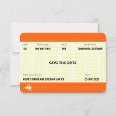 Treinkaartje geïnspireerd | Trouw Save the Date Kaart (Voorkant)