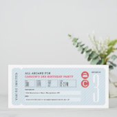 Treinkaartje verjaardagsfeestje voor kinderen kaart (Staand voorkant)