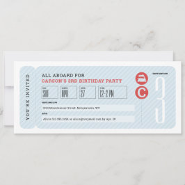 Treinkaartje verjaardagsfeestje voor kinderen kaart