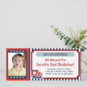 treinkaartje verjaardagsuitnodiging fotokaart kaart (Staand voorkant)