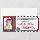 treinkaartje verjaardagsuitnodiging fotokaart kaart (Voorkant / Achterkant)