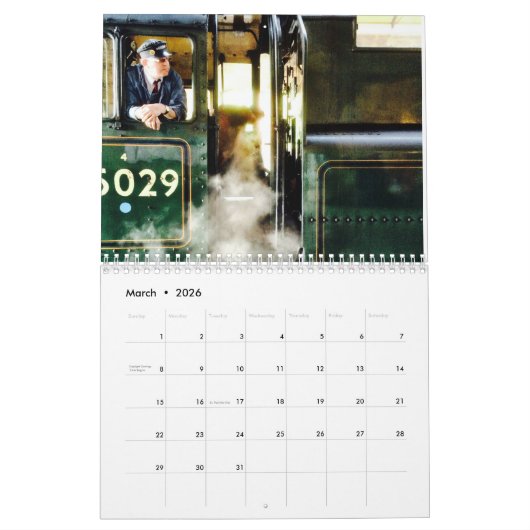 treinkalender met stoomlocomotief kalender (Mar 2026)