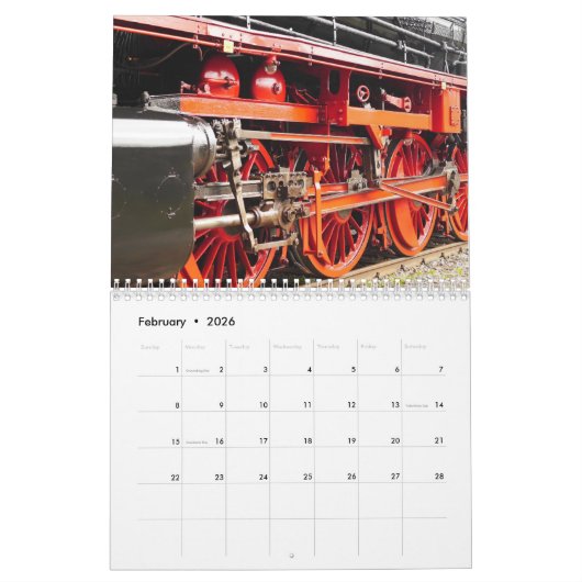treinkalender met stoomlocomotief kalender (Feb 2026)