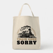 Treinkloon Sorry Tote Bag (Achterkant)