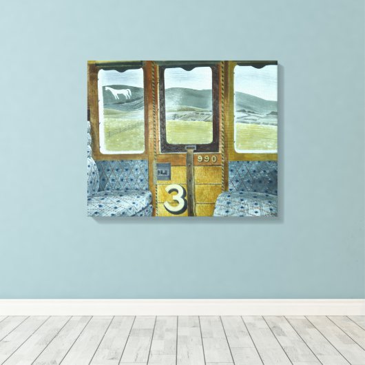 Treinlandschap (door Eric Ravilious) Canvas Afdruk (Insitu (Houten vloer))