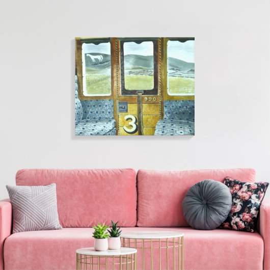 Treinlandschap (door Eric Ravilious) Canvas Afdruk (Insitu (Woonkamer))