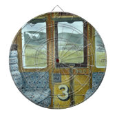 Treinlandschap (door Eric Ravilious) Dartbord (Voorkant)