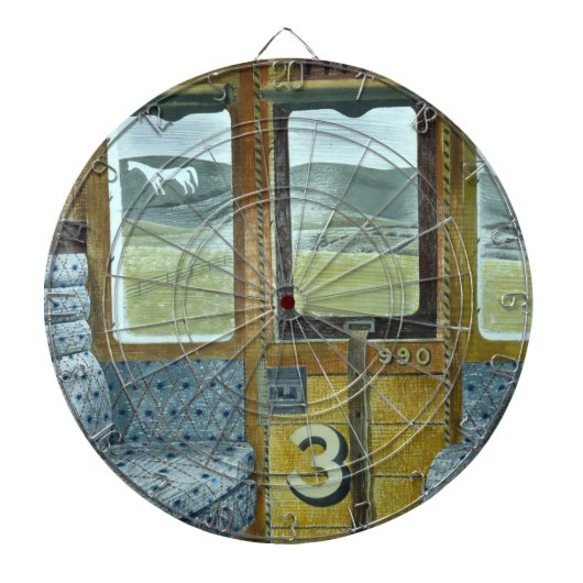 Treinlandschap (door Eric Ravilious) Dartbord (Voorkant)
