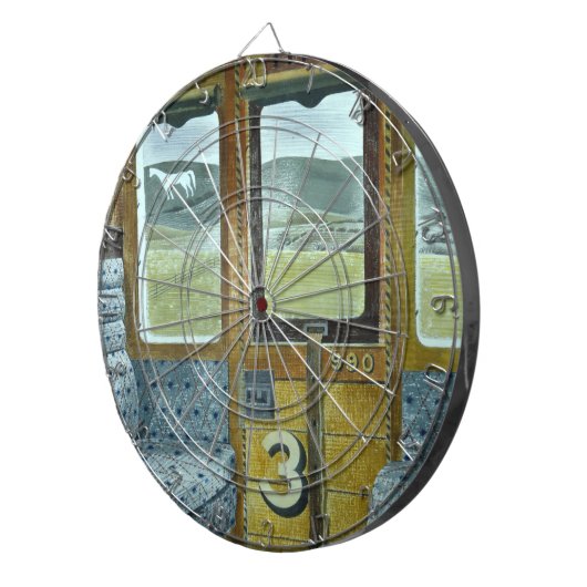 Treinlandschap (door Eric Ravilious) Dartbord (Voorkant Rechts)